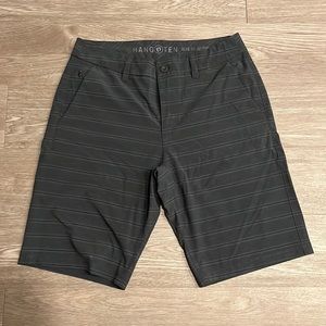 Hang Ten Mens Black Striped Shorts
